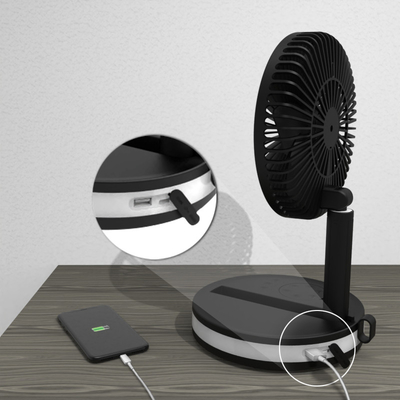 HEBRONFAN Pedestal Table Fan Home Appliance Portable Cordless Air Cooling Rechargeable